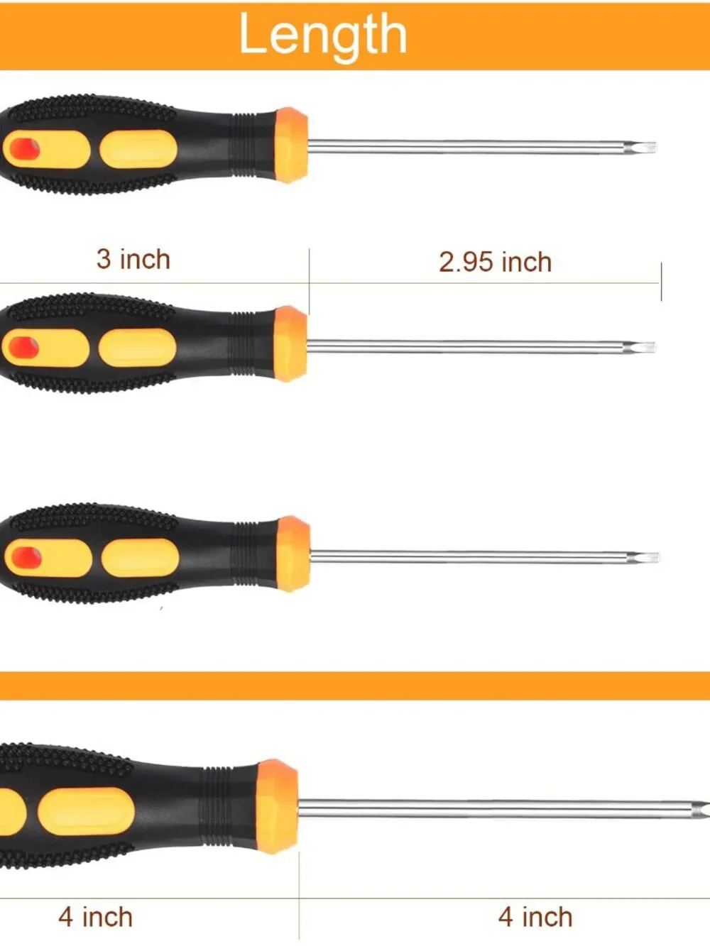 Square Head Screwdriver Set 4 Sizes SQ0 SQ1 SQ2 SQ3 Square Screwdriver Tool Kits